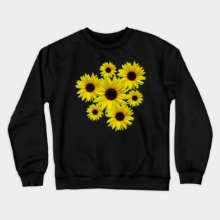 blooming sunflowers sunflower bloom flowers bunch Crewneck Sweatshirt